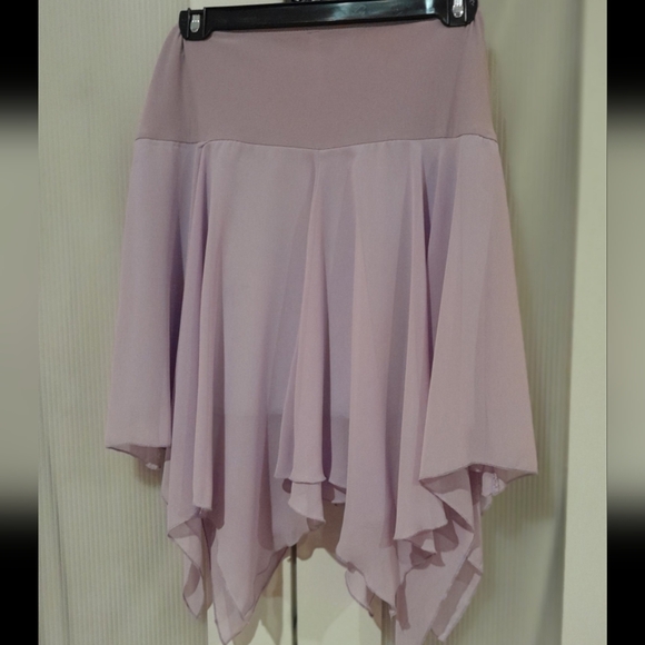 Imagine- light purple handkerchief design midi skirt with crystal belt, sz med - Picture 3 of 4